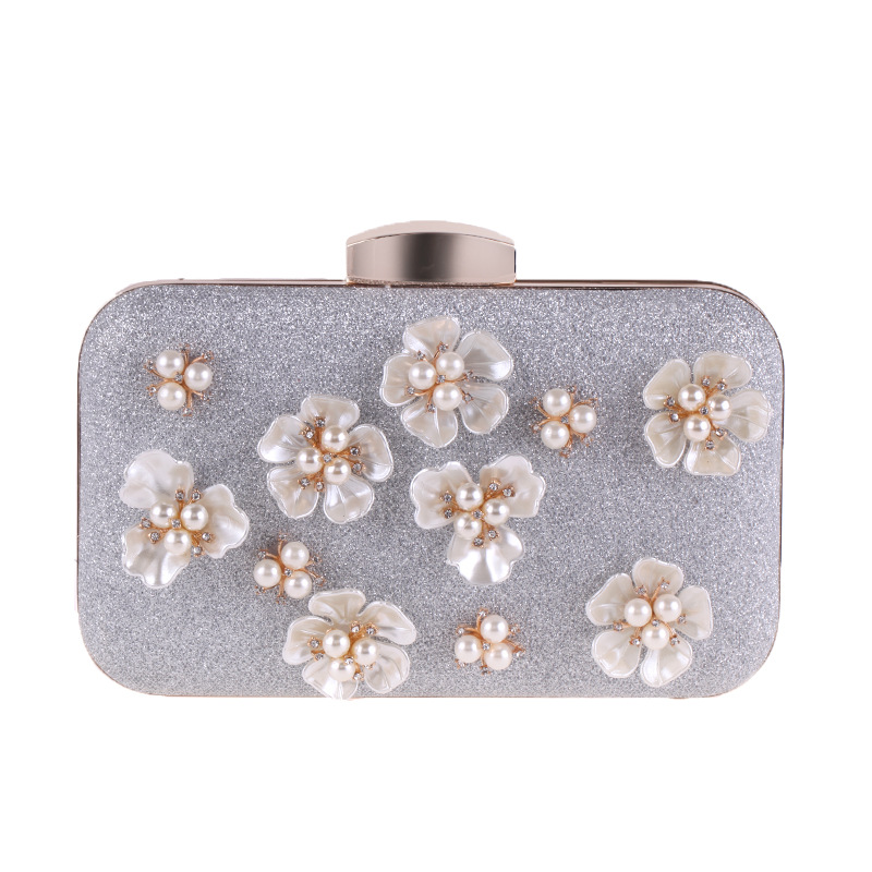 Вечерняя сумка Bluebell Flower Silver